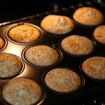 muffins baking in the oven