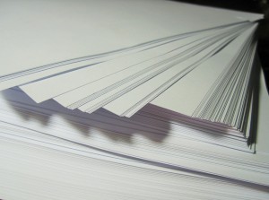 pile of plain white paper