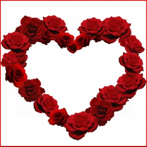 heart made out of red roses